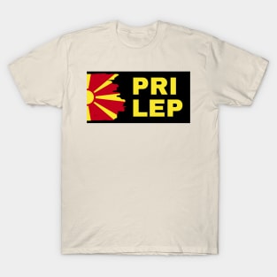 Prilep City with North Macedonia Flag Design T-Shirt